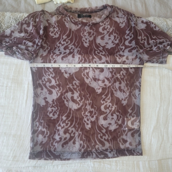 STANDARD ISSUE Sheer Mesh Y2K Short Sleeve top size Medium - Picture 6 of 8